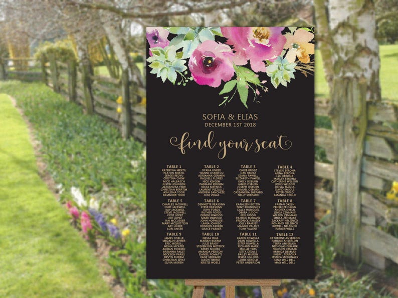 Wedding Seating Chart Table Seating Plan Wedding Sign Find Etsy