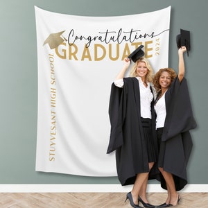 Sfondo personalizzato per festa di laurea, striscione per cerimonia di laurea, decorazioni per laurea universitaria, regalo di laurea per lei, decorazioni per dormitorio - GDB37