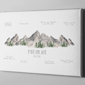 Libro degli ospiti in tela PERSONALIZZATO, libro degli ospiti per matrimonio nel bosco, libro degli ospiti per anniversario in montagna, libro degli ospiti con firma per matrimonio nel parco nazionale - GB194