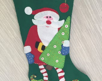 Hippy Santa Handmade Felt Christmas Stocking from Kooler Design Studio Kit