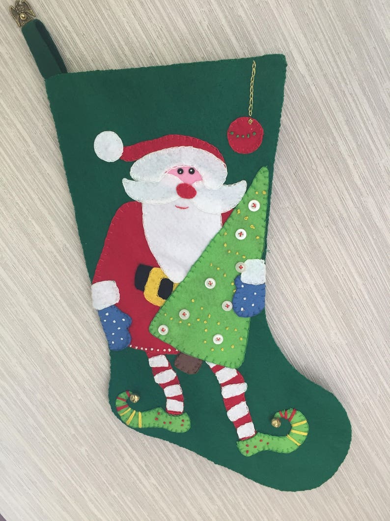 Hippy Santa Handmade Felt Christmas Stocking from Kooler Design Studio Kit image 1