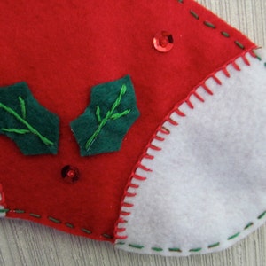 Santa Buddy Completed Handmade Felt Christmas Stocking from Bucilla Kit image 4