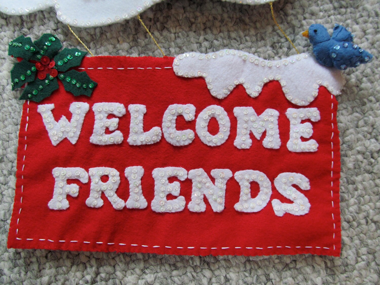 Friends Snowman Felt Wall Hanging Decoration Completed Etsy