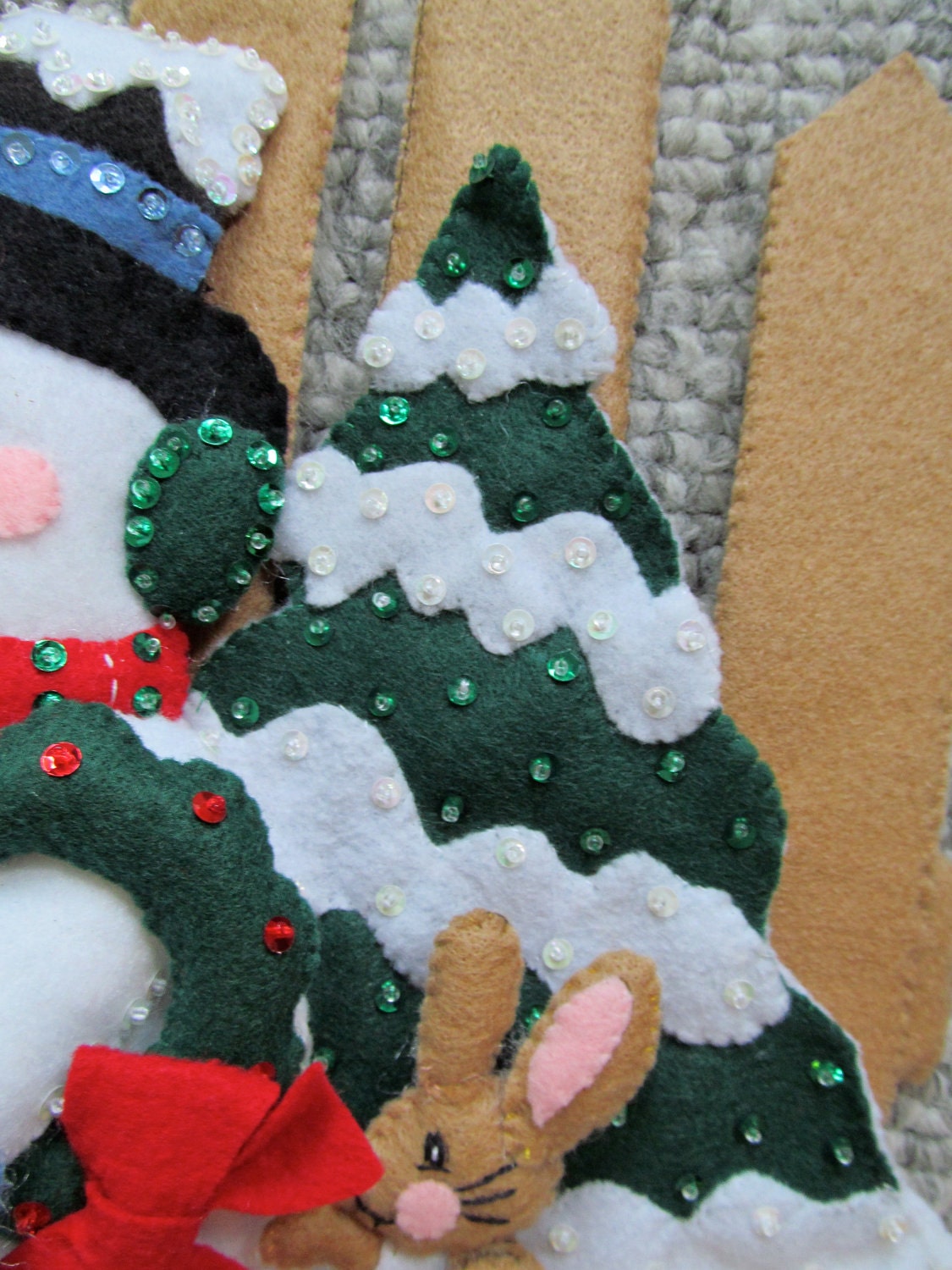 Friends Snowman Felt Wall Hanging Decoration Completed Etsy