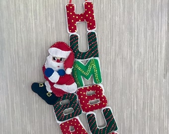 Bah Humbug Felt Wall Hanging Decoration Completed Handmade from Bucilla Kit