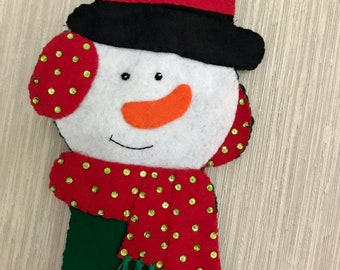 Joy Snowman Felt Wall Hanging Decoration