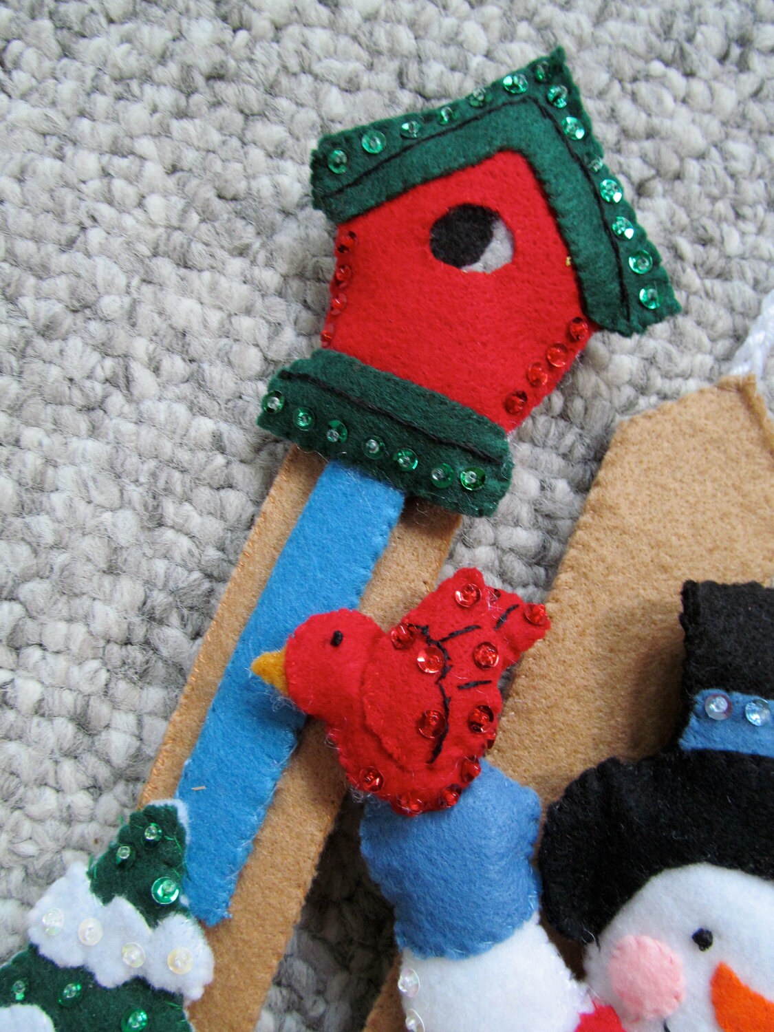 Friends Snowman Felt Wall Hanging Decoration Completed Etsy