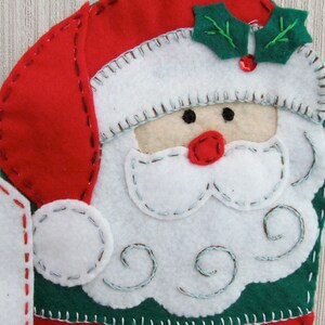 Santa Buddy Completed Handmade Felt Christmas Stocking from Bucilla Kit image 2