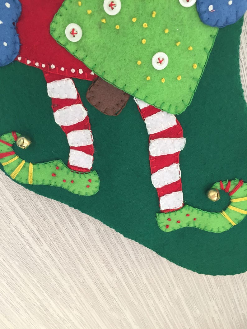 Hippy Santa Handmade Felt Christmas Stocking from Kooler Design Studio Kit image 5