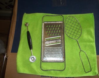 Vintage Collectible and Unique Kitchen Items to Display or Use~ Three in Lot~ Excellent Condition~Hand Tools~Cooking and Food Preparation