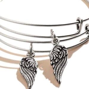 Crystal Angel Wing Charm Bangle - ALEX AND ANI