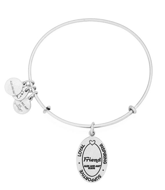 Alex and Ani Because I Love You, Friend Charm in Rafaelian Silver