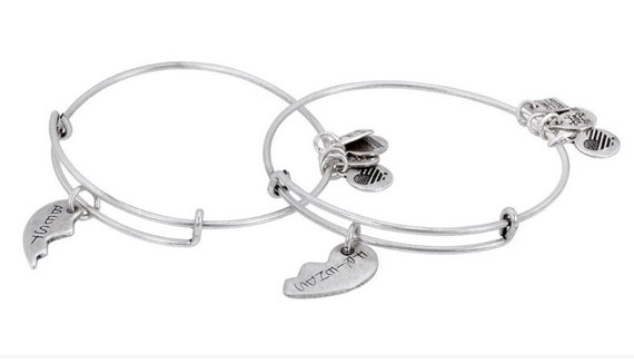 Alex and Ani best or friends Charms Bangle Bracelet , 1 of Set