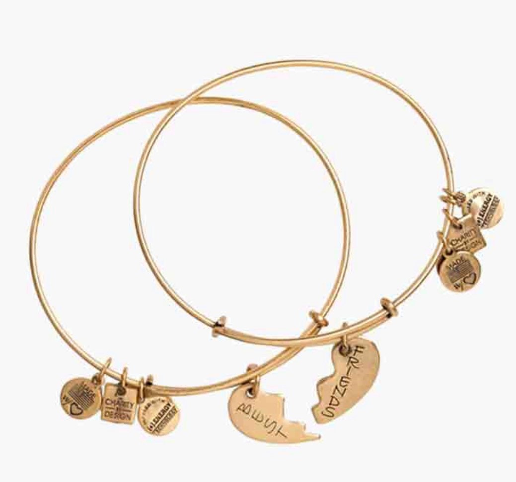Alex and Ani best or friends Charms Bangle Bracelet , 1 of Set