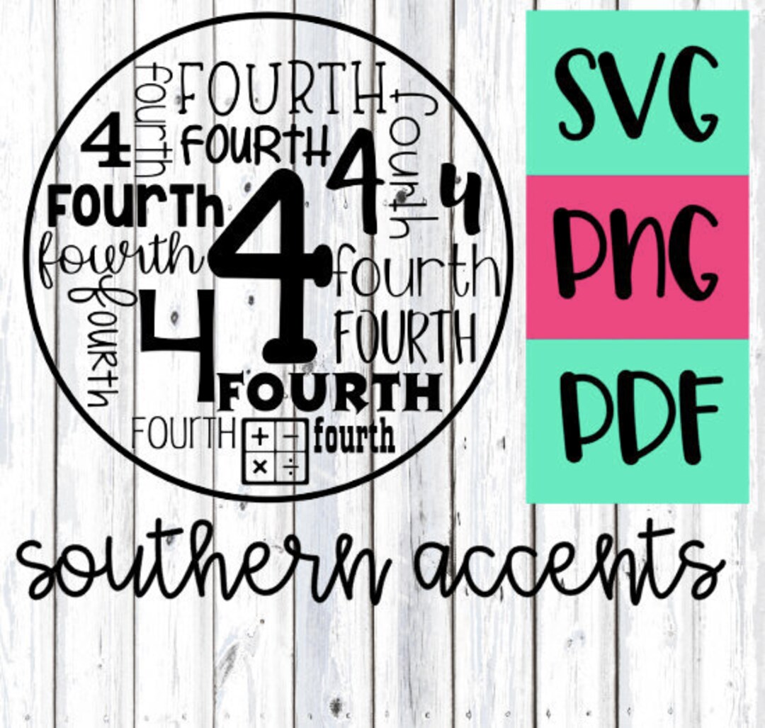 Grade 4 Fourth Back to School Teacher SVG-PNG-PDF - Etsy