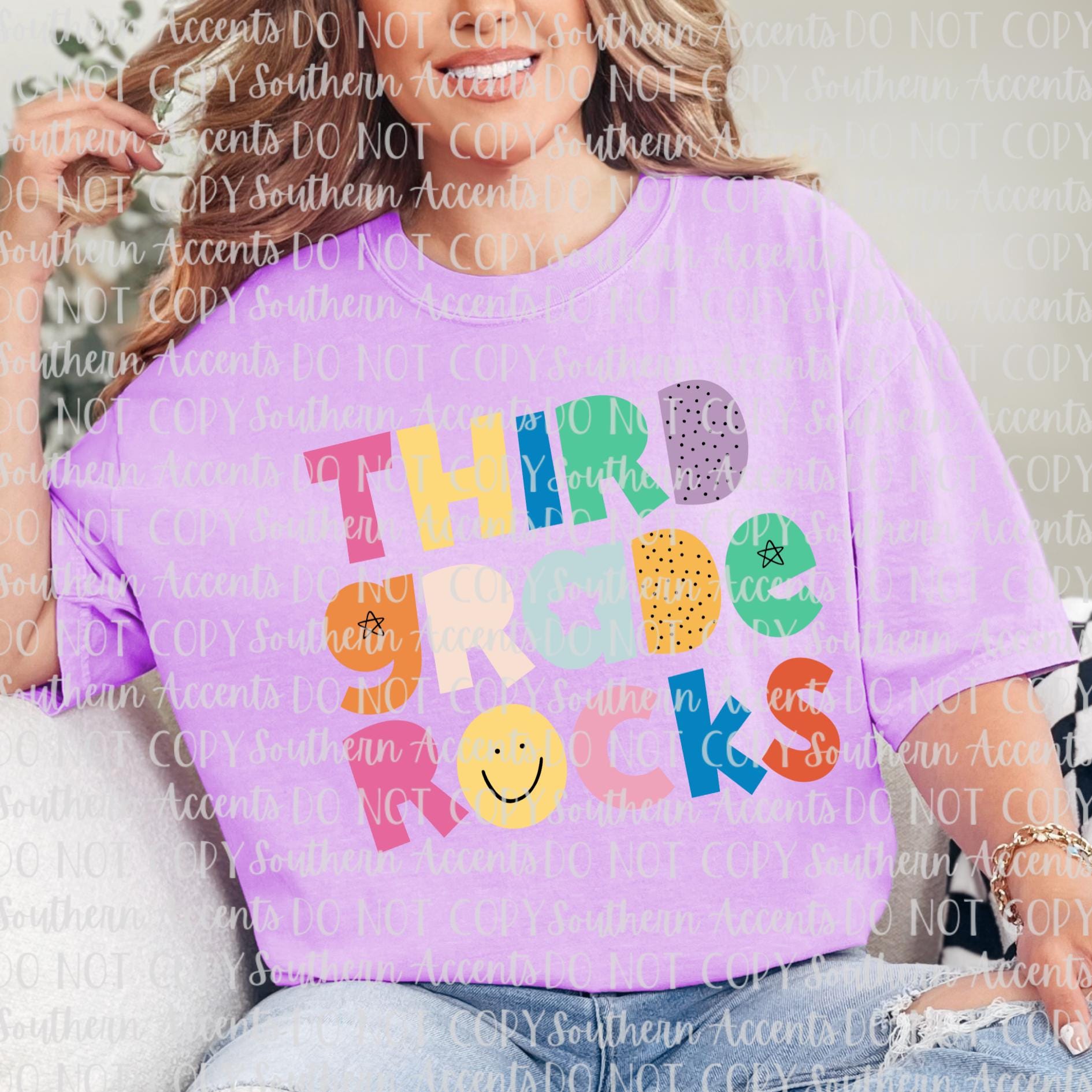 Third Grade 3rd Rocks PNG, 3rd Grade, Back to School Sublimation Design ...