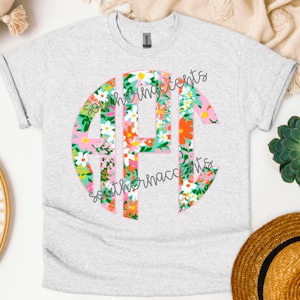 Custom Spring Floral Monogram Digital Design
