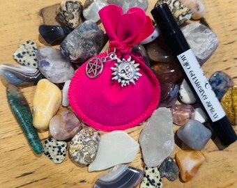 HAPPINESS MOJO Bag | charm spell bag | happy talisman | joy charm | witches charm (includes spray)