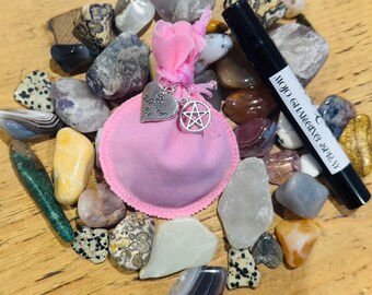Anxiety Mojo Bag | Stress Relief Talisman, Ritual Charm Pouch (Includes Spray)