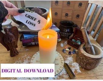 Hechizo de DUELO y PÉRDIDA, hechizo real, bruja real, dolor, luto, fallecimiento, funeral, cremación, cielo, ángel, regalo celestial, hechizo para el dolor