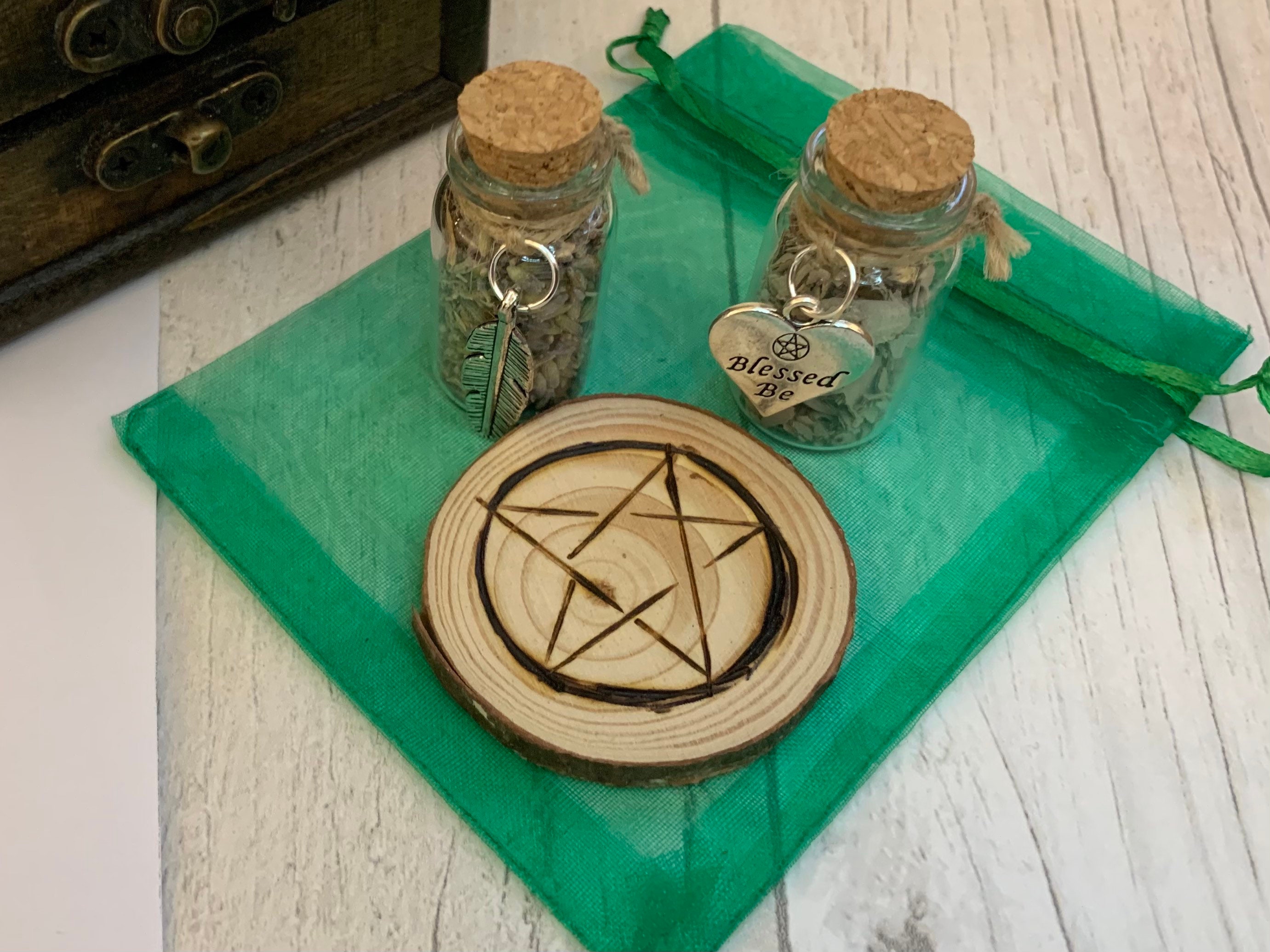 Triple Spell Set in Wooden Chest WEALTH SUCCESS LUCK Etsy