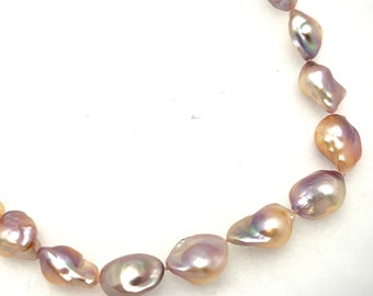 Multi-color baroque freshwater pearl necklace