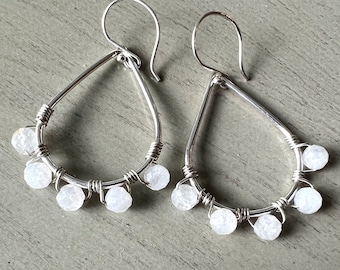 Choice of 5 or 3 stone Moonstone earrings