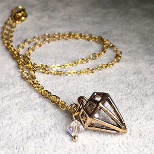 Diamond Encrusted Medium Power Crystal Cage Necklace – MCKENZIE