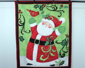 Santa Quilted Throw Quilt for Christmas
