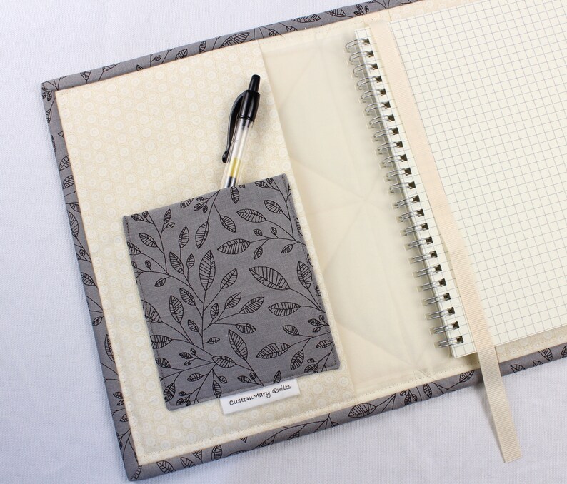 Quilted Patchwork Notebook Cover With A5 Spiral Notebook grey Etsy