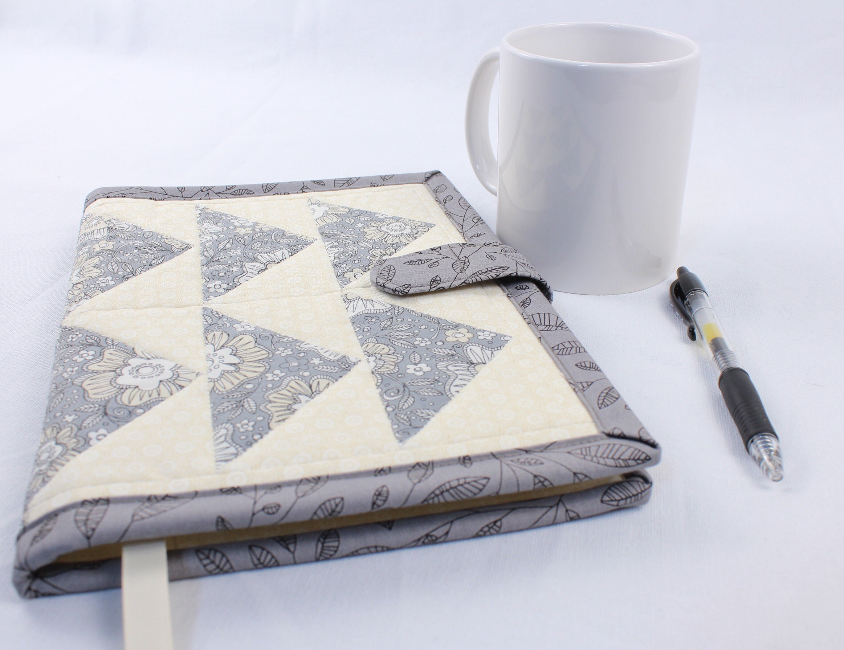 Quilted Patchwork Notebook Cover With A5 Spiral Notebook grey Etsy