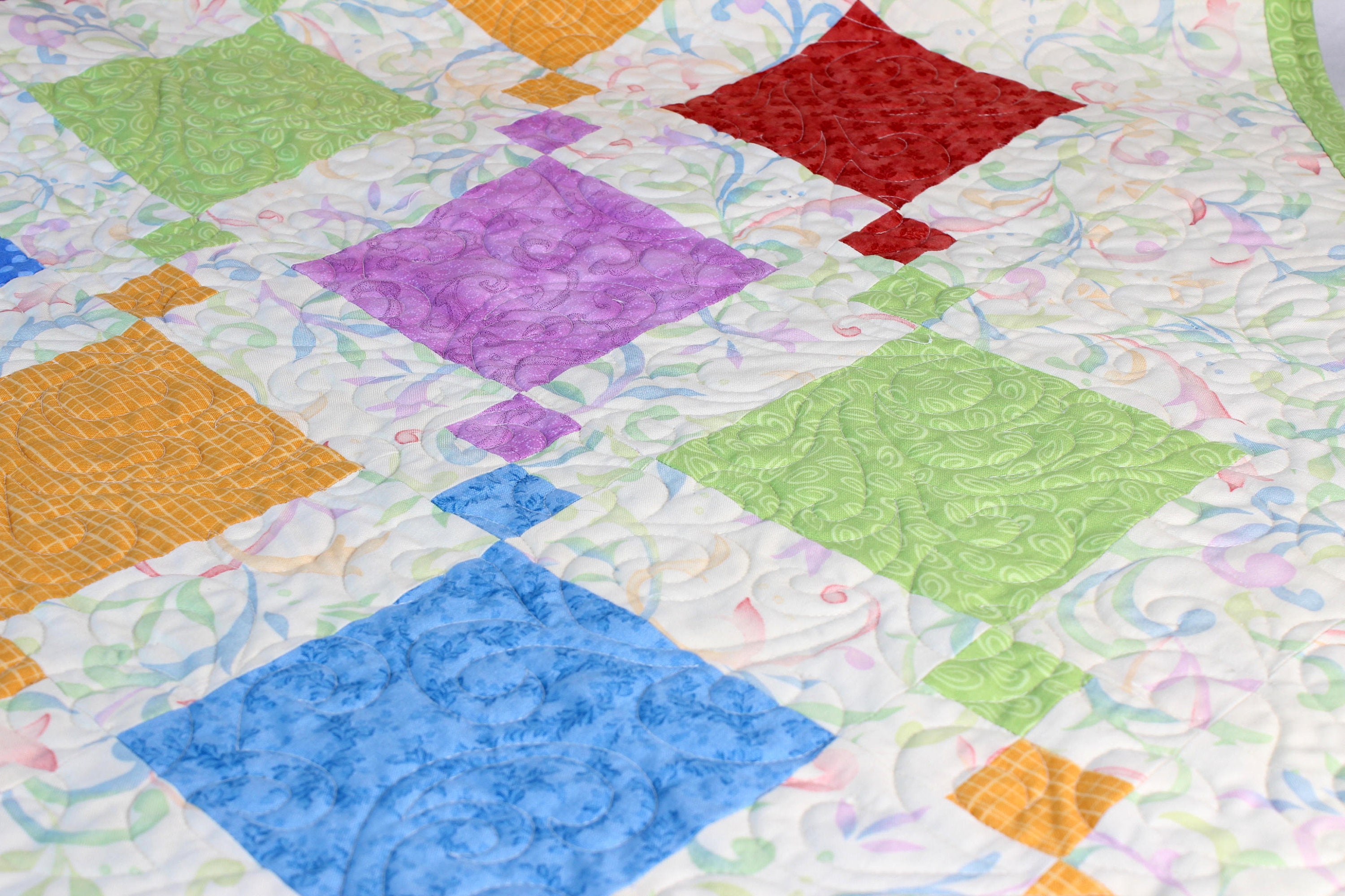 Handmade Scrappy Patchwork Quilt: Colorful Cotton Throw (56" X 67") - Etsy