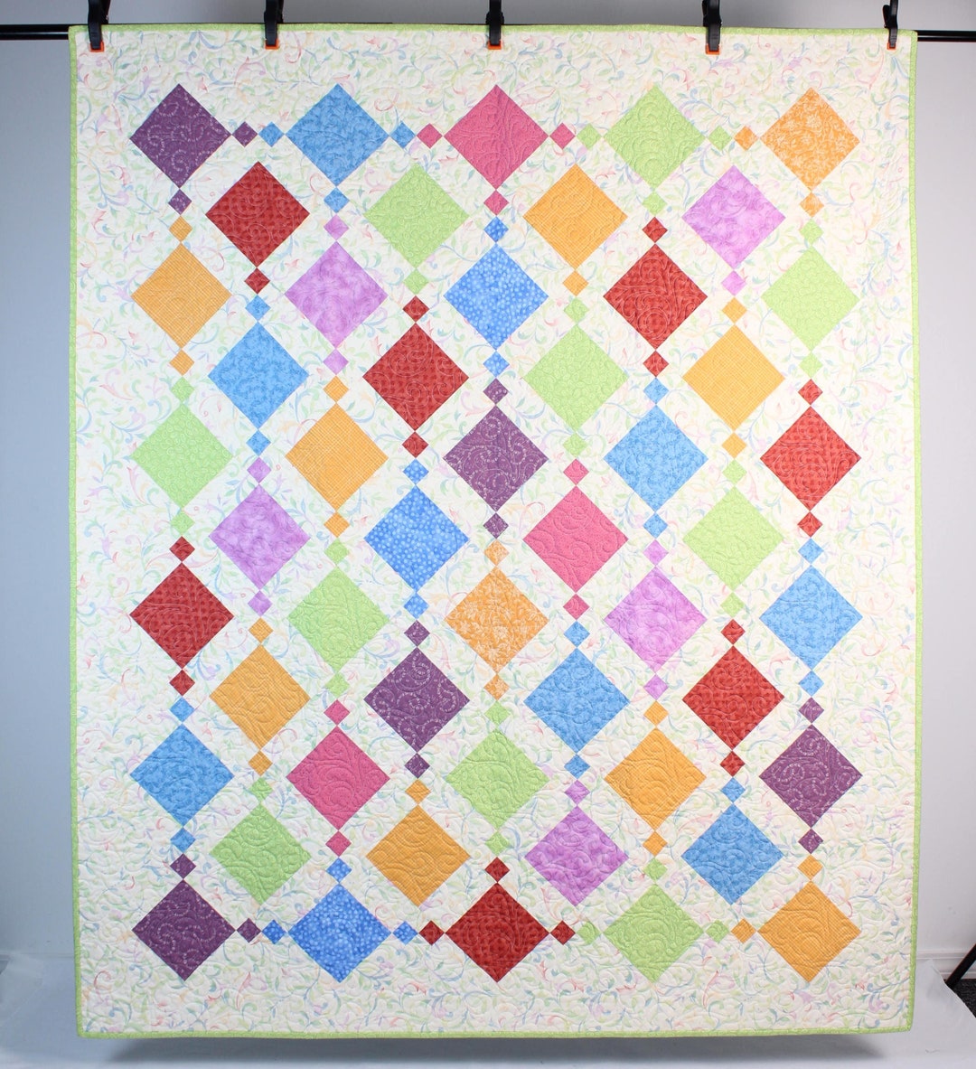 Handmade Scrappy Patchwork Quilt: Colorful Cotton Throw (56" X 67") - Etsy
