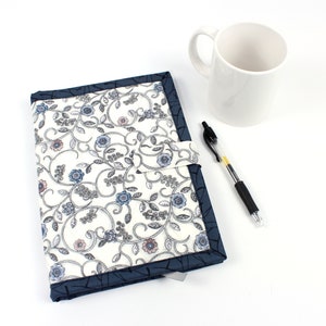 Quilted fabric journal cover with spiral notebook