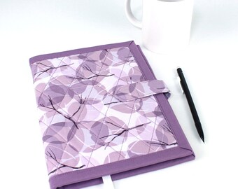 Quilted fabric journal cover with spiral notebook