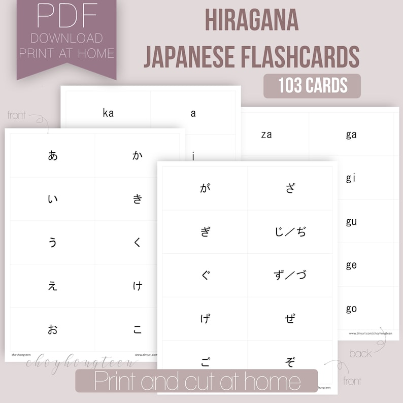 Learn Hiragana Learn Japanese Japanese Hiragana Flashcards Etsy