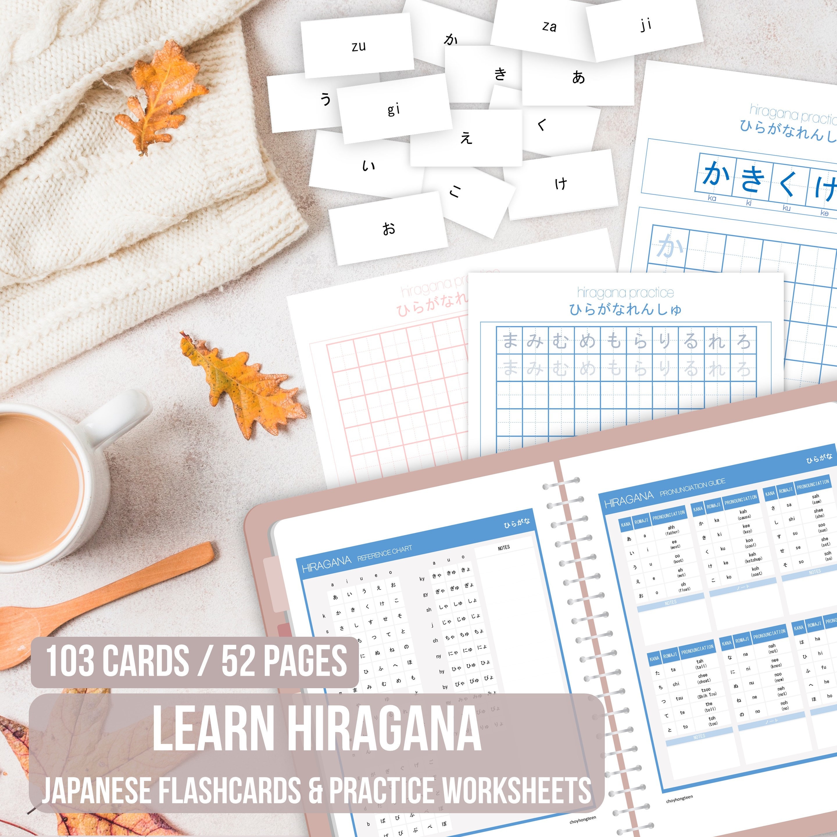 Leer Hiragana, Leer Japans, Japanse Hiragana Flashcards, Japanse woordenschat, Japans studeren, Japans leren, Thuisstudie