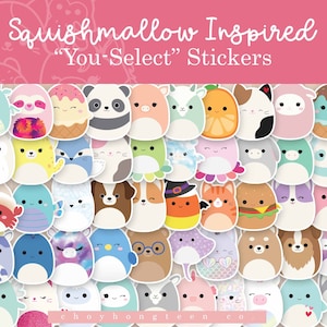 Squishmallow Sticker, Squishmallow Inspired, Mystery Sticker Pack, Squishmall0w Mystery Sticker Pack, Squishy Animal Stickers