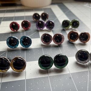 18mm Glitter Safety Eyes: Amigurumi Toy Eyes - 20 Pieces