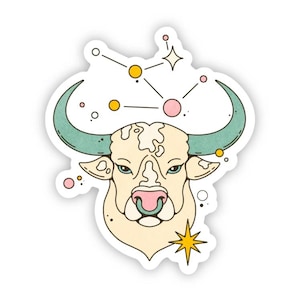 Taurus Zodiac Sticker: Waterproof Vinyl Astrology Sign Decor