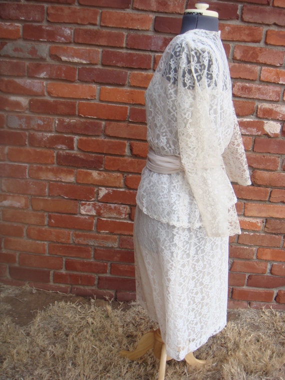 Mary Martin Lace Dress Wedding Garden Party Peplu… - image 3