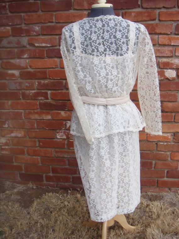 Mary Martin Lace Dress Wedding Garden Party Peplu… - image 4