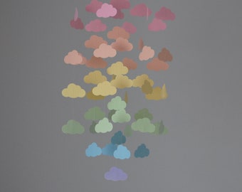 Cloud Mobile - Pastel Rainbow // Nursery Mobile - Choose Your Colors