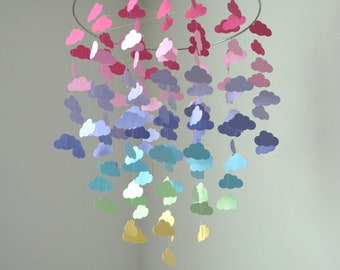 Pastel Rainbow Cloud Mobile (Large) // Nursery Mobile - Choose Your Colors