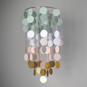 Light Mint Green/White/Blush Pink/Gold Chandelier Mobile// Nursery Mobile // Baby Mobile - Choose Your Colors