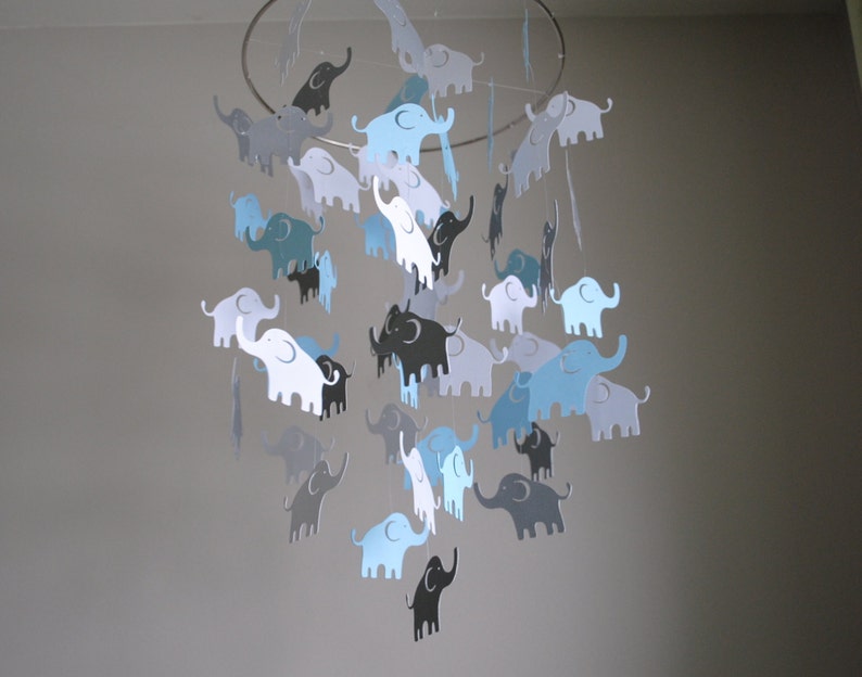 Elephant Mobile // Nursery Mobile Choose Your Colors image 3