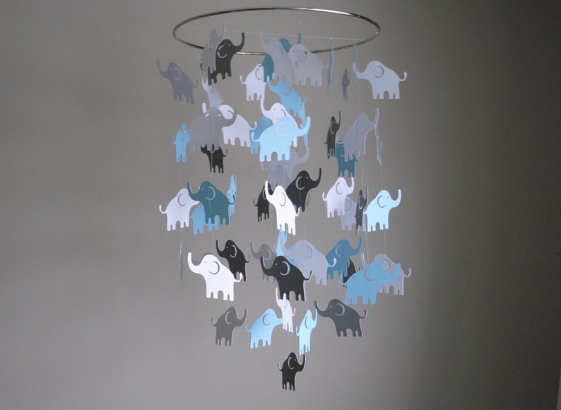 Elephant Mobile // Nursery Mobile Choose Your Colors image 1