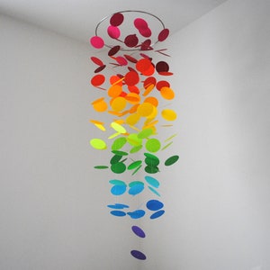 Rainbow Ombre Circle Dot Mobile (Extra Long) // Baby Mobile