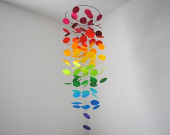 Rainbow Ombre Circle Dot Mobile (Extra Long) // Baby Mobile