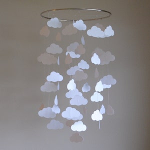 White Cloud Mobile // Nursery Mobile // Baby Mobile - Choose Your Colors